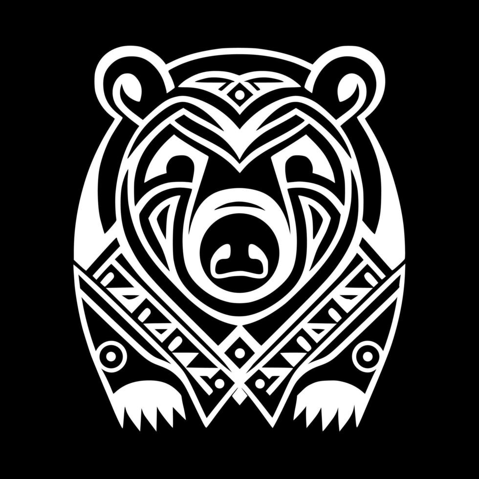 Wild bear stylized ornamental portrait. Design for embroidery, tattoo, t-shirt, mascot, logo. vector