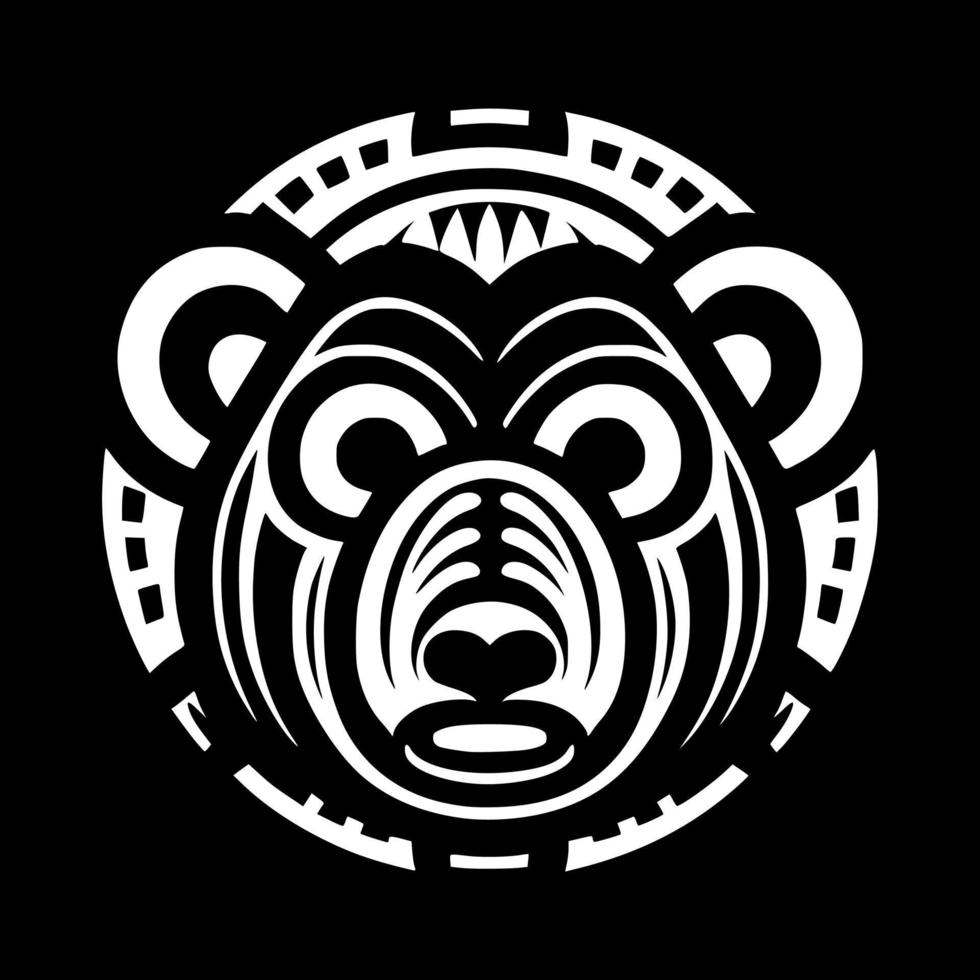 retrato ornamental estilizado de oso salvaje. diseño para bordado, tatuaje, camiseta, mascota, logo. vector