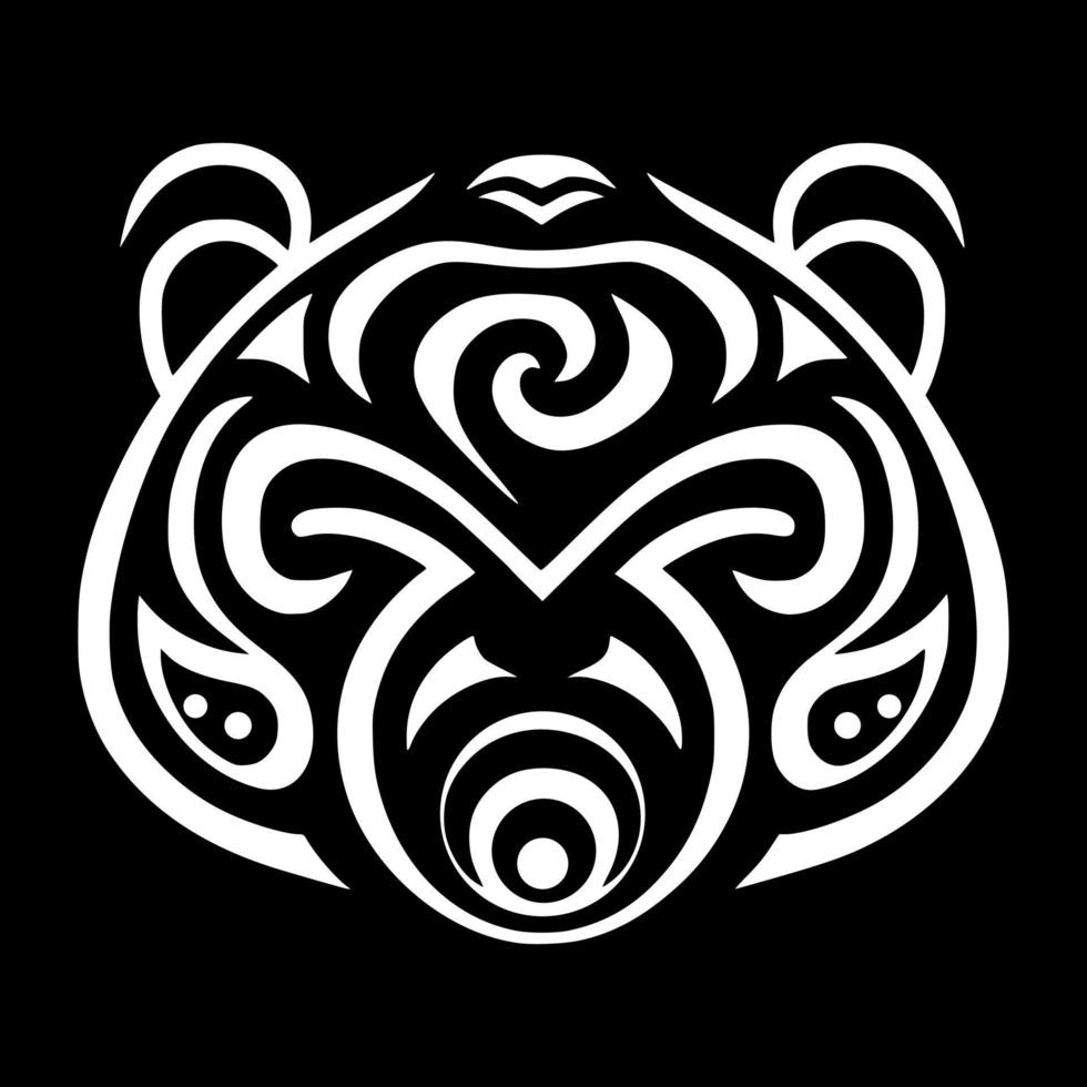 retrato ornamental estilizado de oso salvaje. diseño para bordado, tatuaje, camiseta, mascota, logo. vector