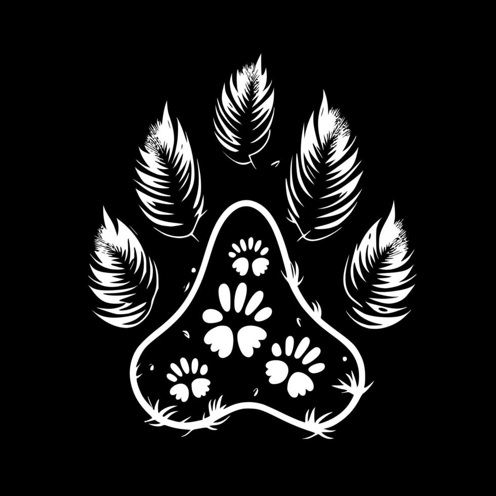 Abstract, ornamental dog paw prints. Design for embroidery, tattoo, t-shirt, mascot, logo. vector