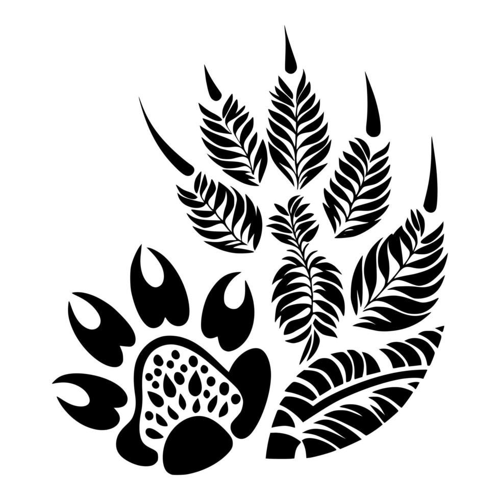 Abstract, ornamental cat paw prints. Design for embroidery, tattoo, t-shirt, mascot, logo. 15742911 Vector Art at Vecteezy