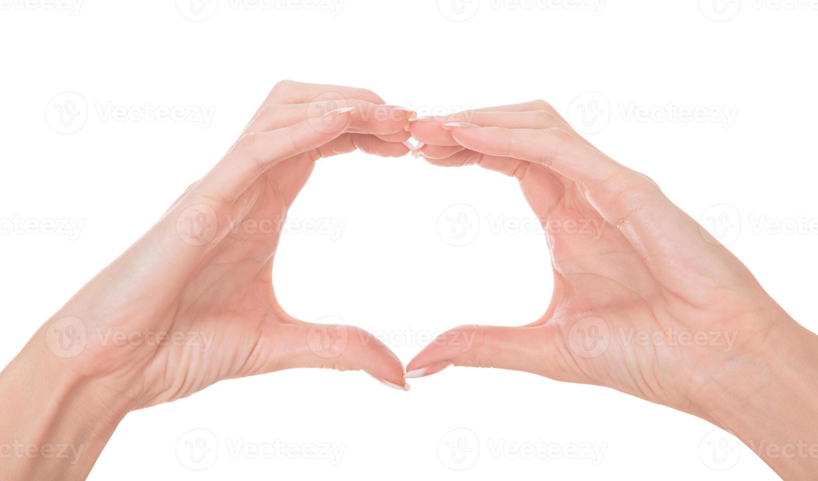 Female hands on white background photo