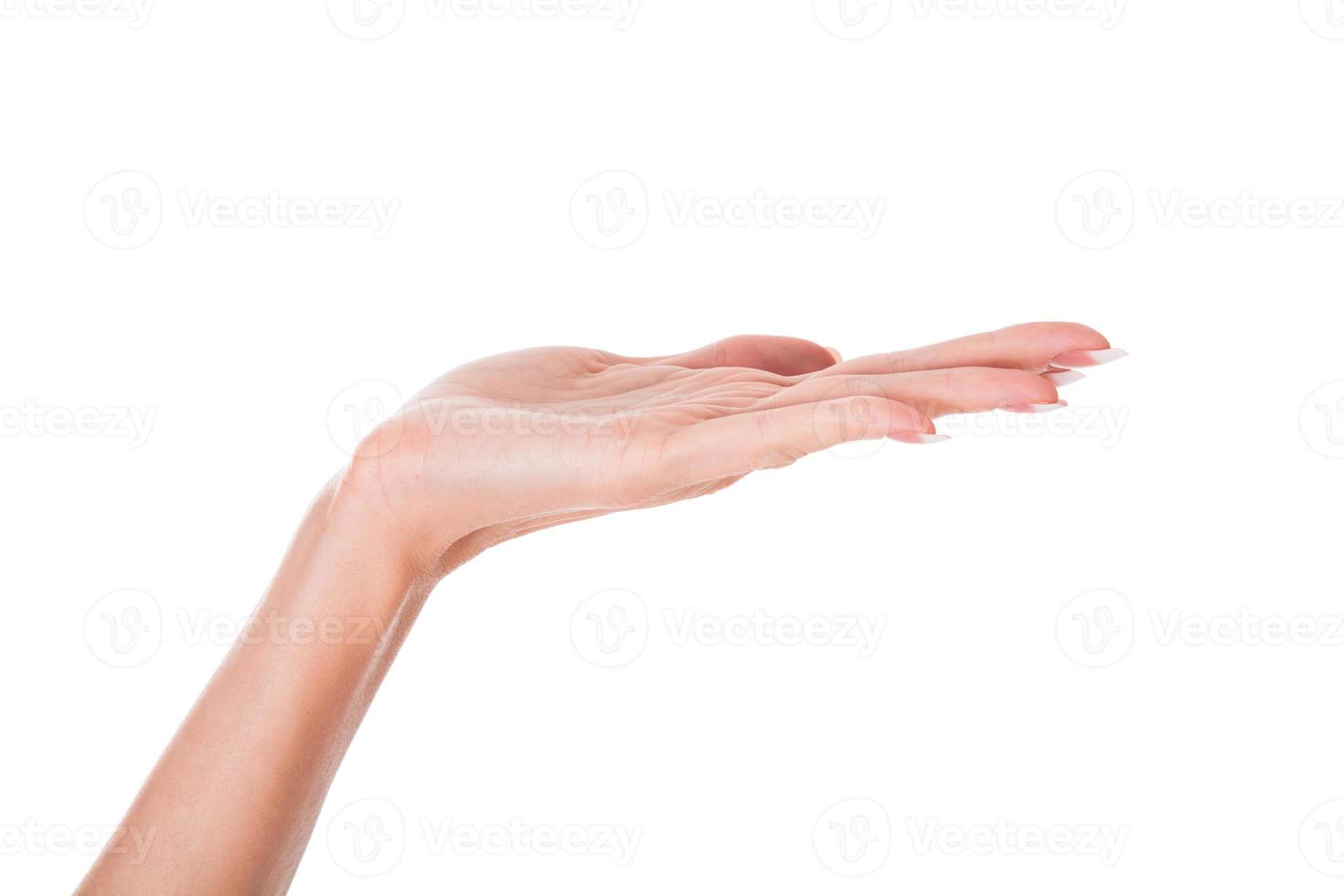 Woman hand isolated on white photo