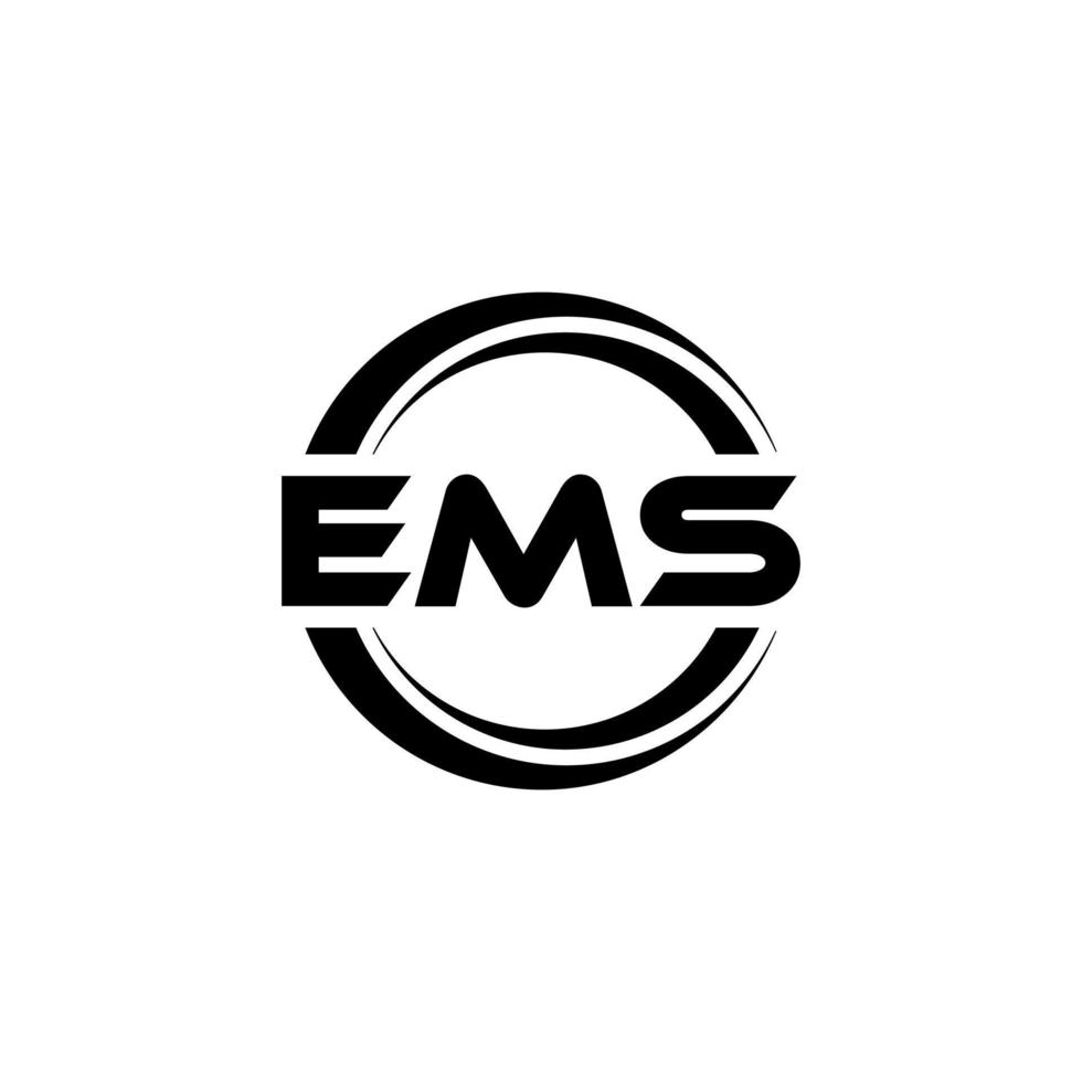 EMS letter logo design in illustration. Vector logo, calligraphy designs for logo, Poster, Invitation, etc.