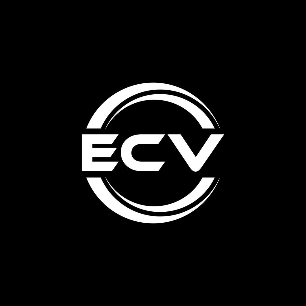ECV letter logo design in illustration. Vector logo, calligraphy designs for logo, Poster, Invitation, etc.