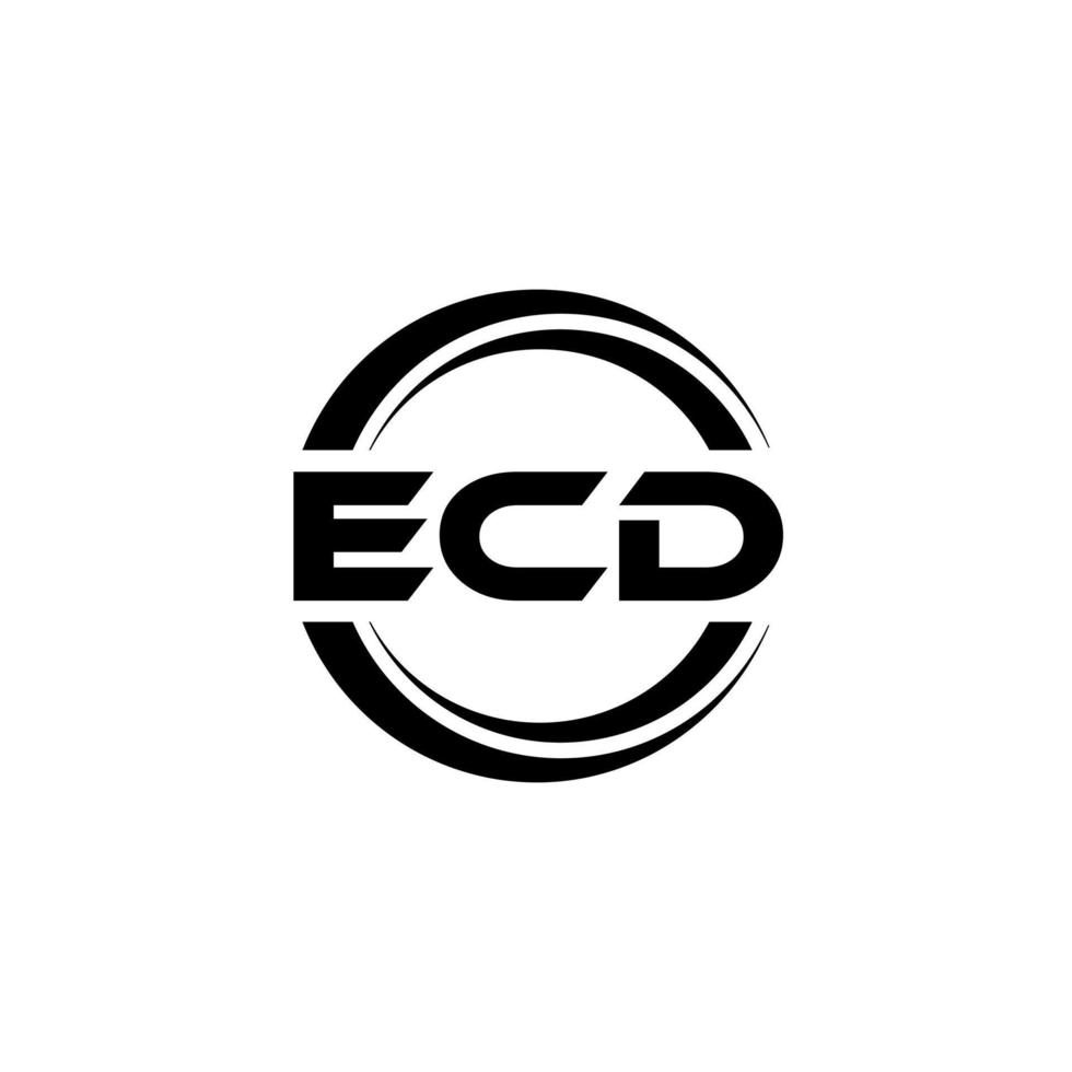 ECD letter logo design in illustration. Vector logo, calligraphy designs for logo, Poster, Invitation, etc.