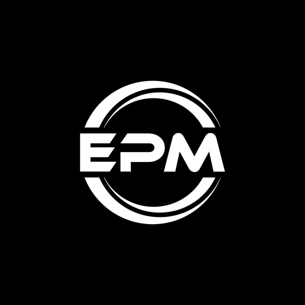 EPM letter logo design in illustration. Vector logo, calligraphy designs for logo, Poster, Invitation, etc.