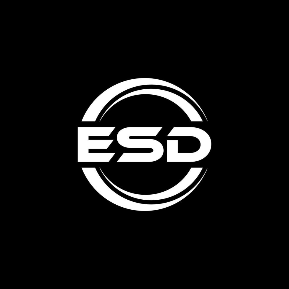 ESD letter logo design in illustration. Vector logo, calligraphy designs for logo, Poster, Invitation, etc.