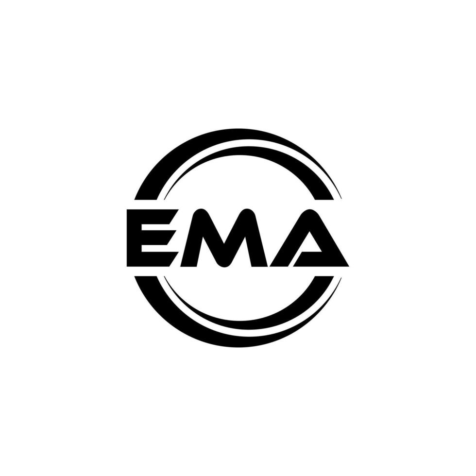 diseño del logotipo de la letra ema en la ilustración. logotipo vectorial, diseños de caligrafía para logotipo, afiche, invitación, etc. vector