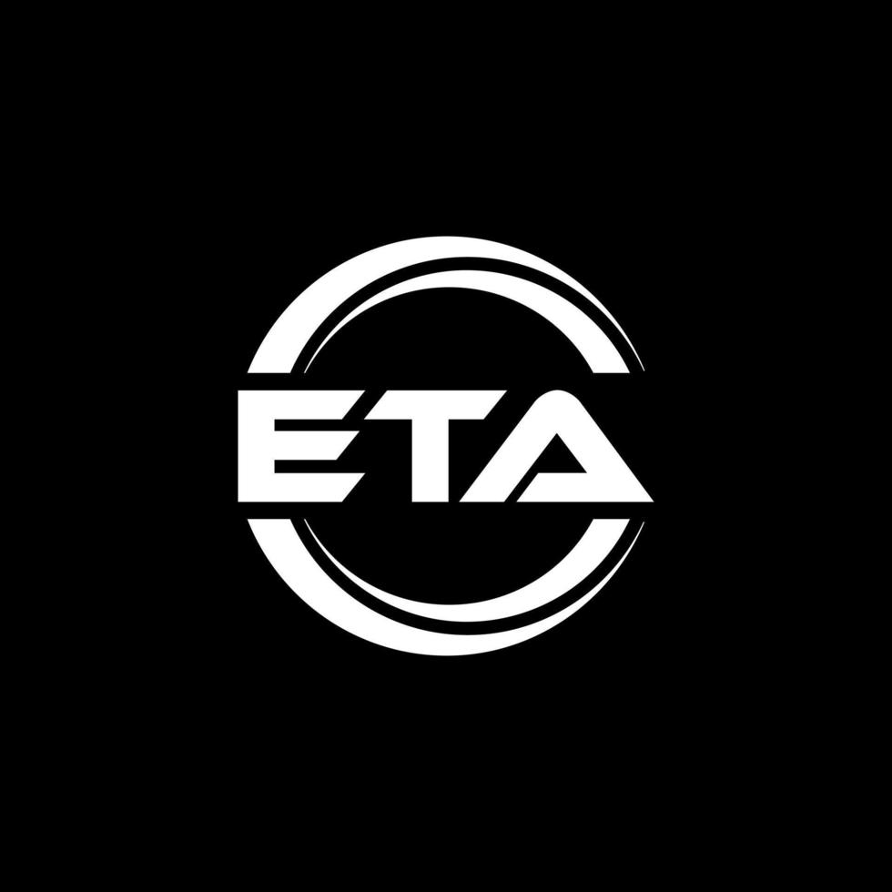 ETA letter logo design in illustration. Vector logo, calligraphy designs for logo, Poster, Invitation, etc.