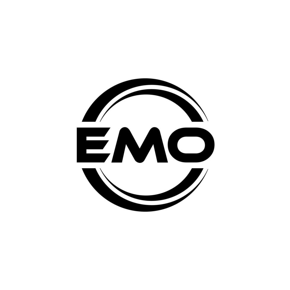 EMO letter logo design in illustration. Vector logo, calligraphy designs for logo, Poster, Invitation, etc.