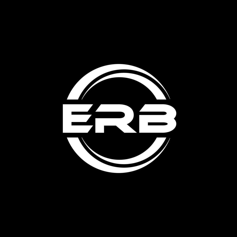 ERB letter logo design in illustration. Vector logo, calligraphy designs for logo, Poster, Invitation, etc.