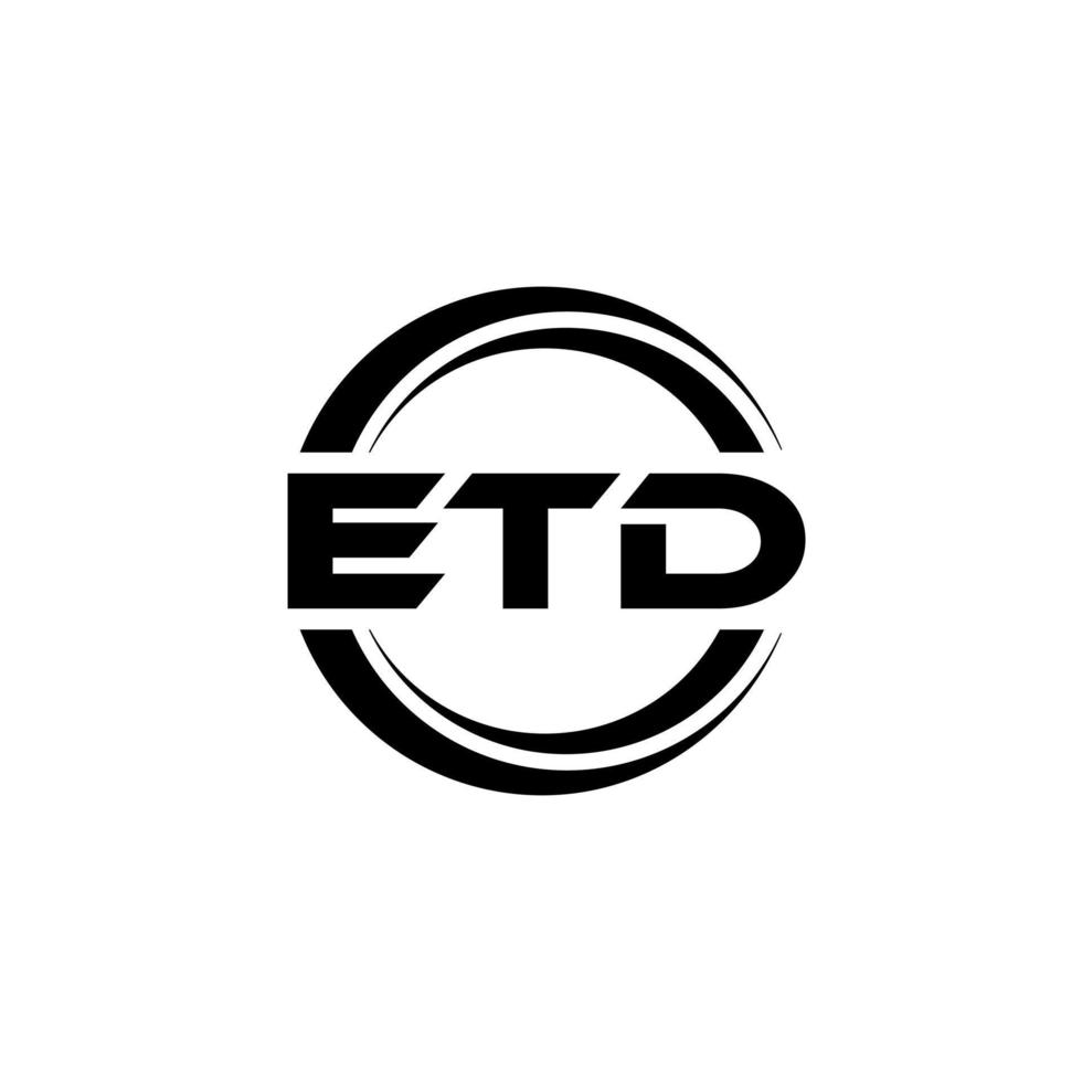 ETD letter logo design in illustration. Vector logo, calligraphy designs for logo, Poster, Invitation, etc.