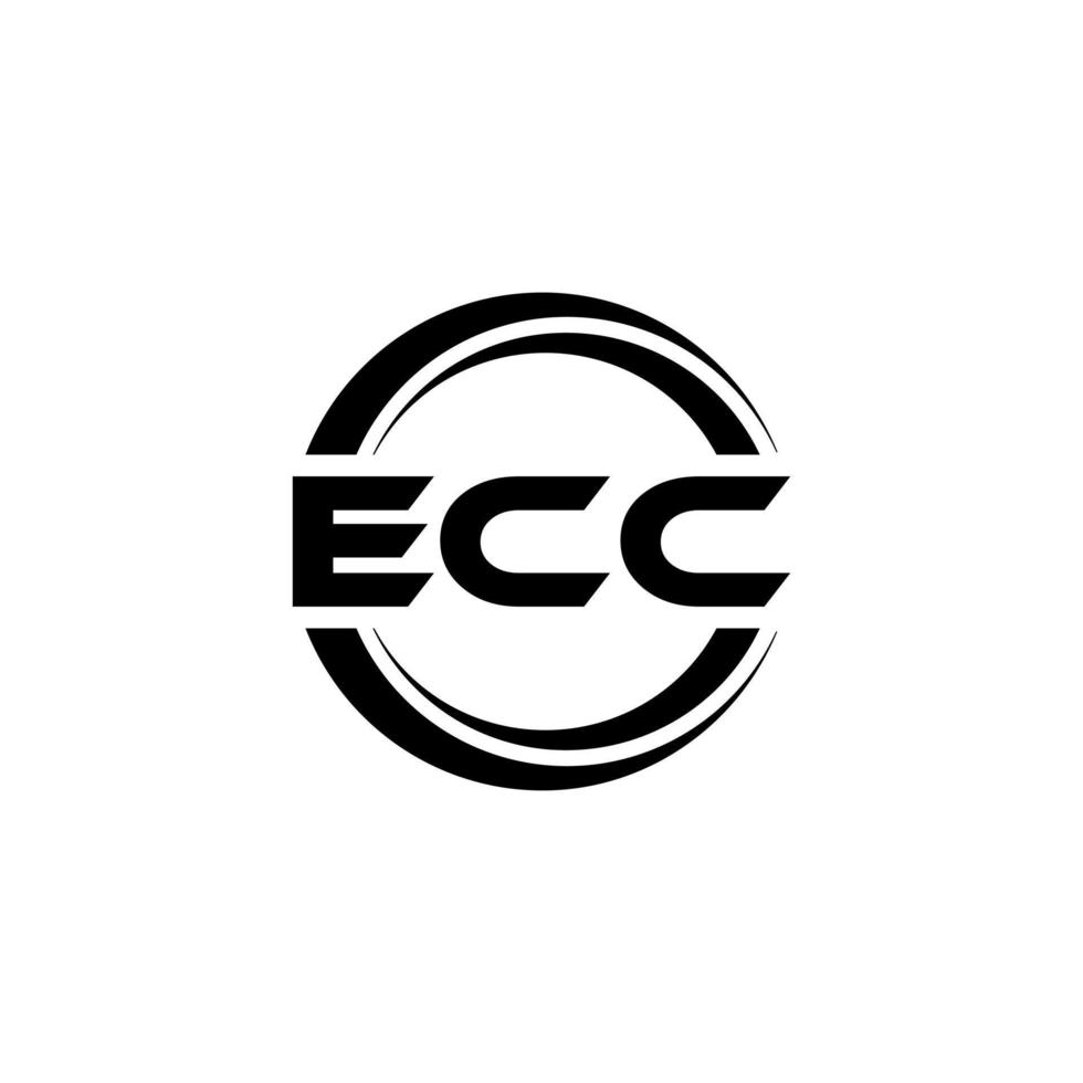 ECC letter logo design in illustration. Vector logo, calligraphy designs for logo, Poster, Invitation, etc.