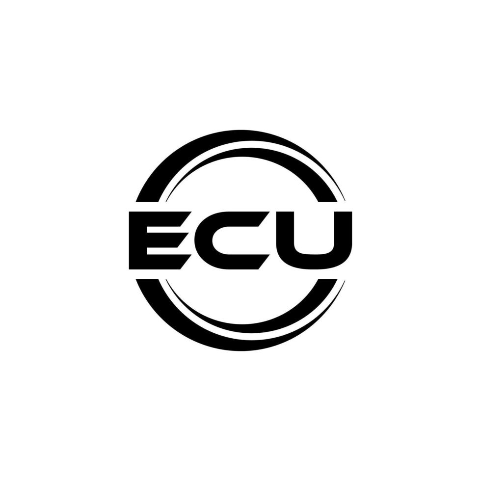 diseño de logotipo de letra ecu en ilustración. logotipo vectorial, diseños de caligrafía para logotipo, afiche, invitación, etc. vector