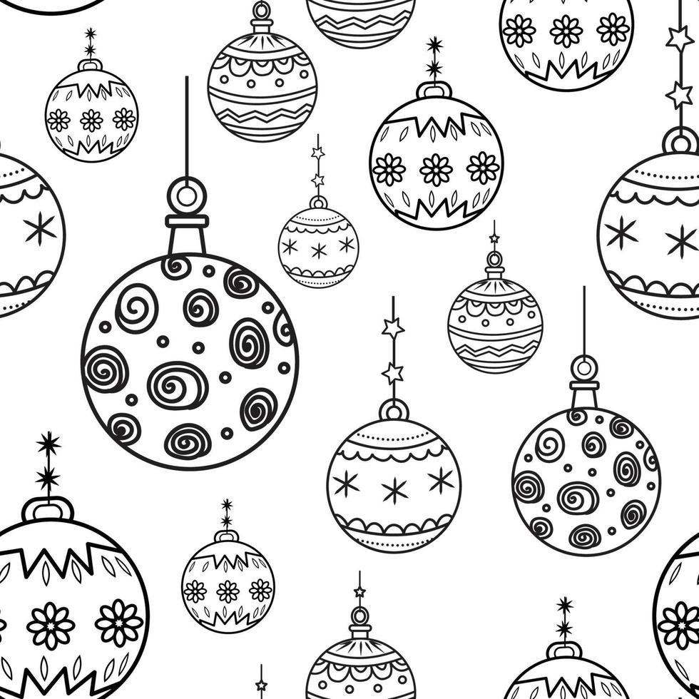 ball christmas pattern seamless vector