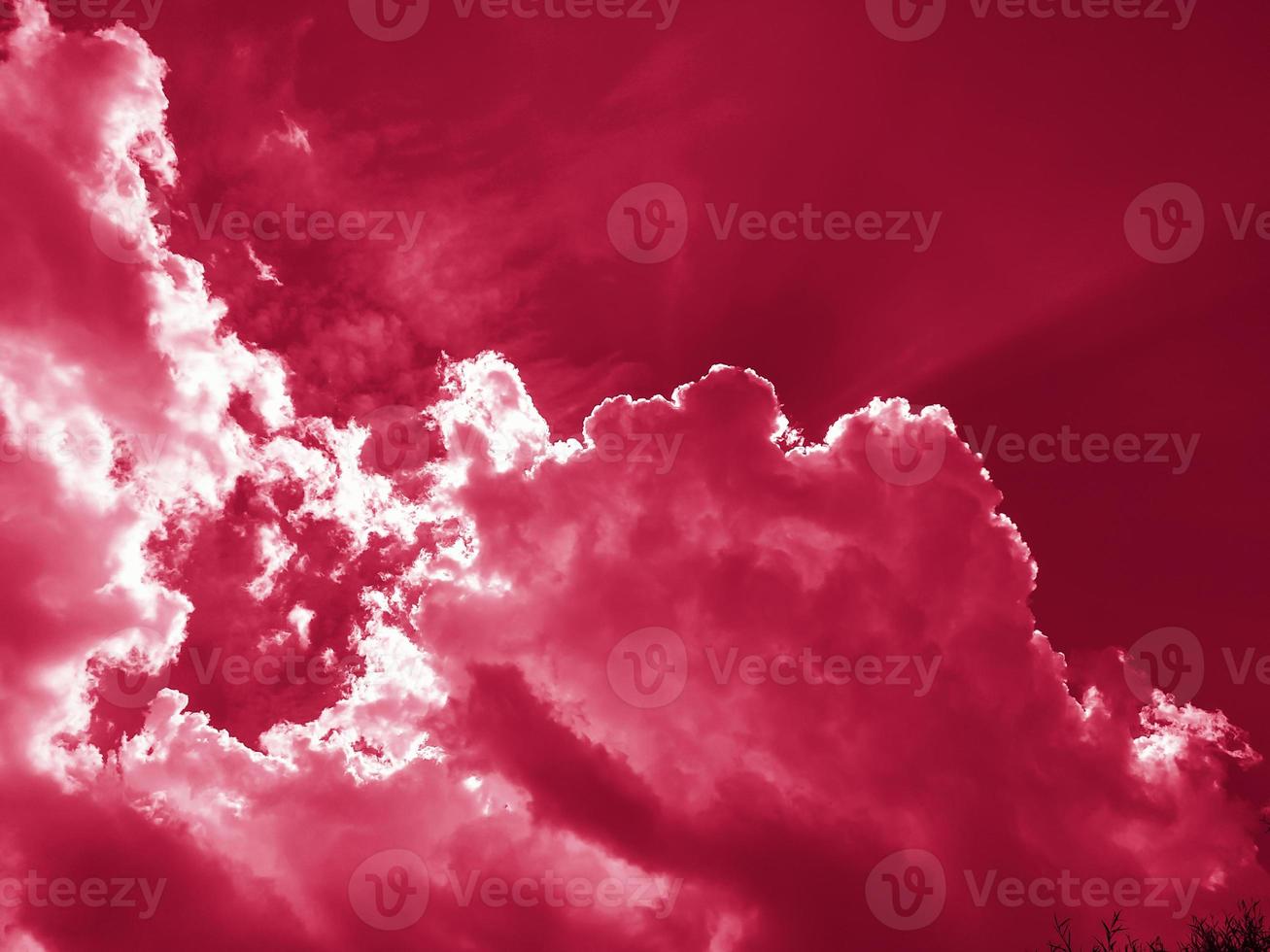 The sun's rays break through the dark clouds in the sky. Beautiful spectacular conceptual background of meditation. photo