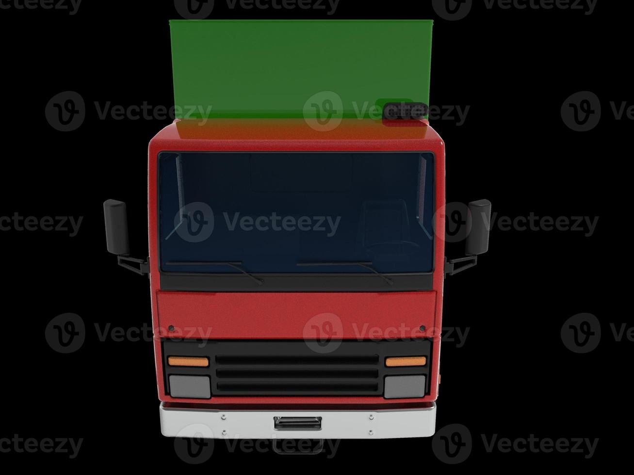 Large black truck with a semitrailer. Template for placing graphics. 3d rendering. photo