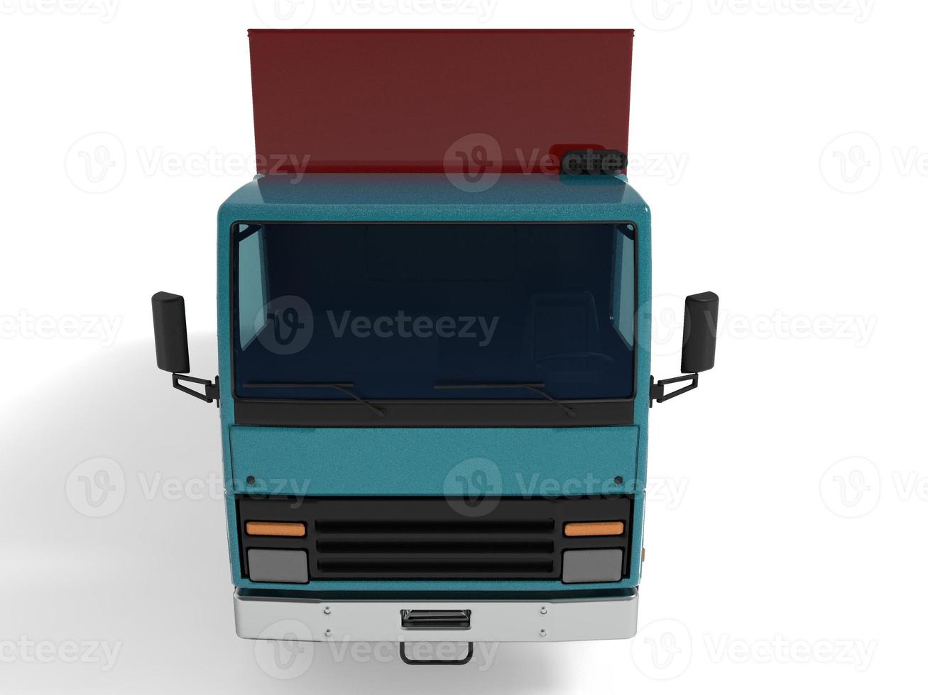 Delivery truck 3D rendering isolated on white background. photo