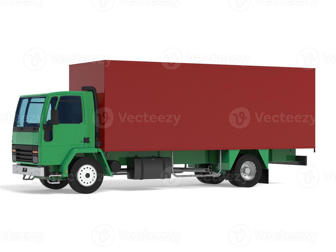 Large black truck with a semitrailer. Template for placing graphics. 3d rendering. photo