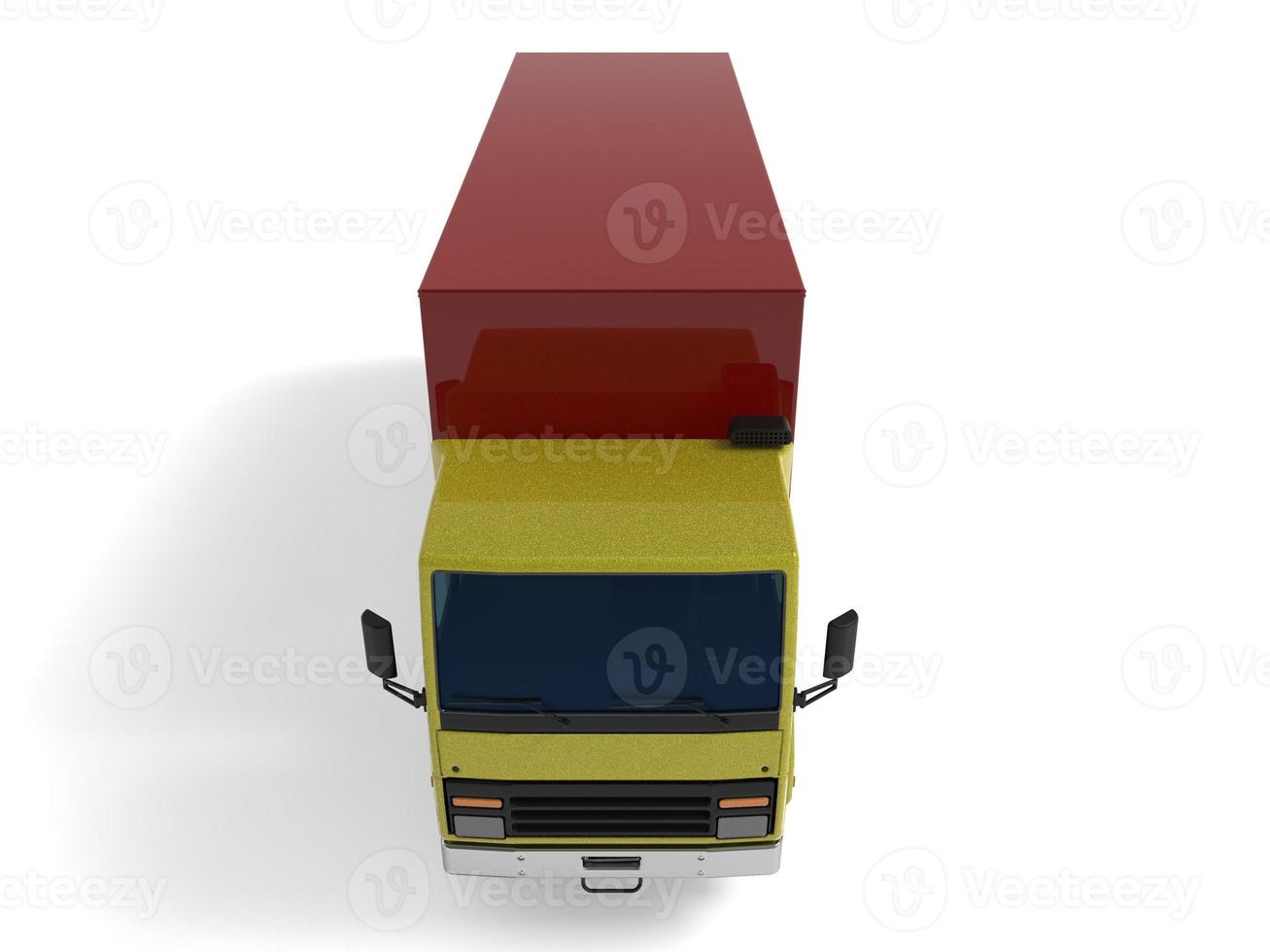 Delivery truck 3D rendering isolated on white background. photo