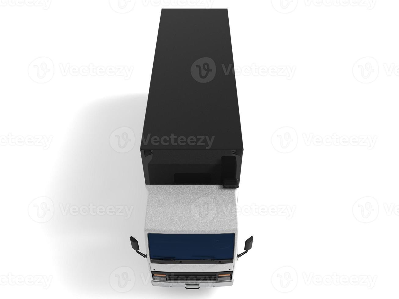 Delivery truck 3D rendering isolated on white background. photo