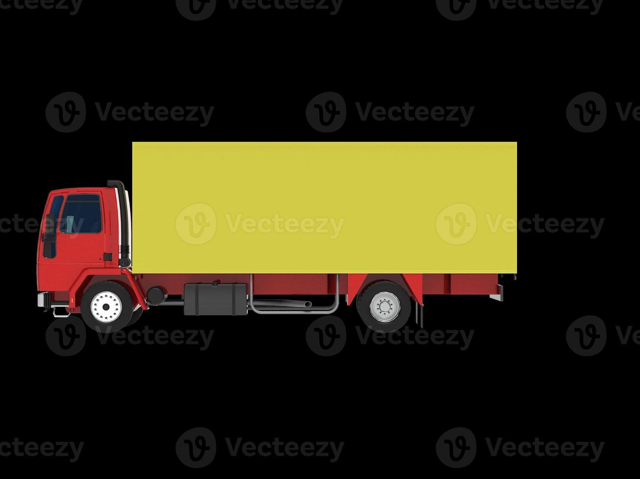 Delivery truck 3D rendering isolated on white background. photo