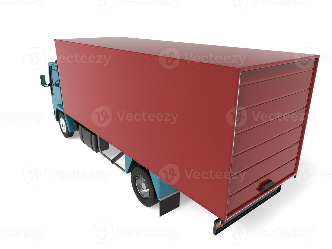 Large black truck with a semitrailer. Template for placing graphics. 3d rendering. photo