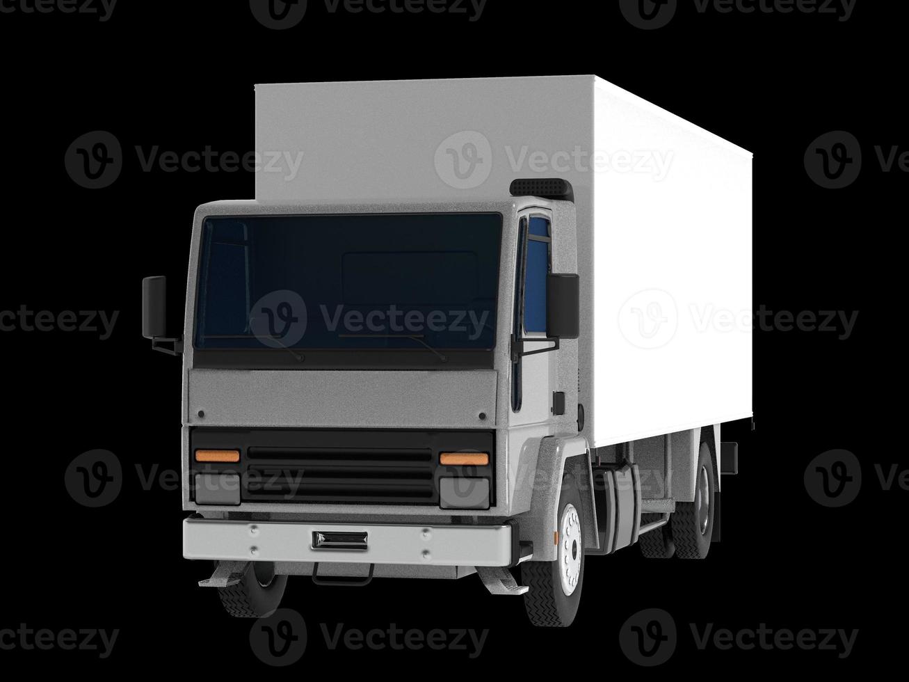 Delivery truck 3D rendering isolated on white background. photo