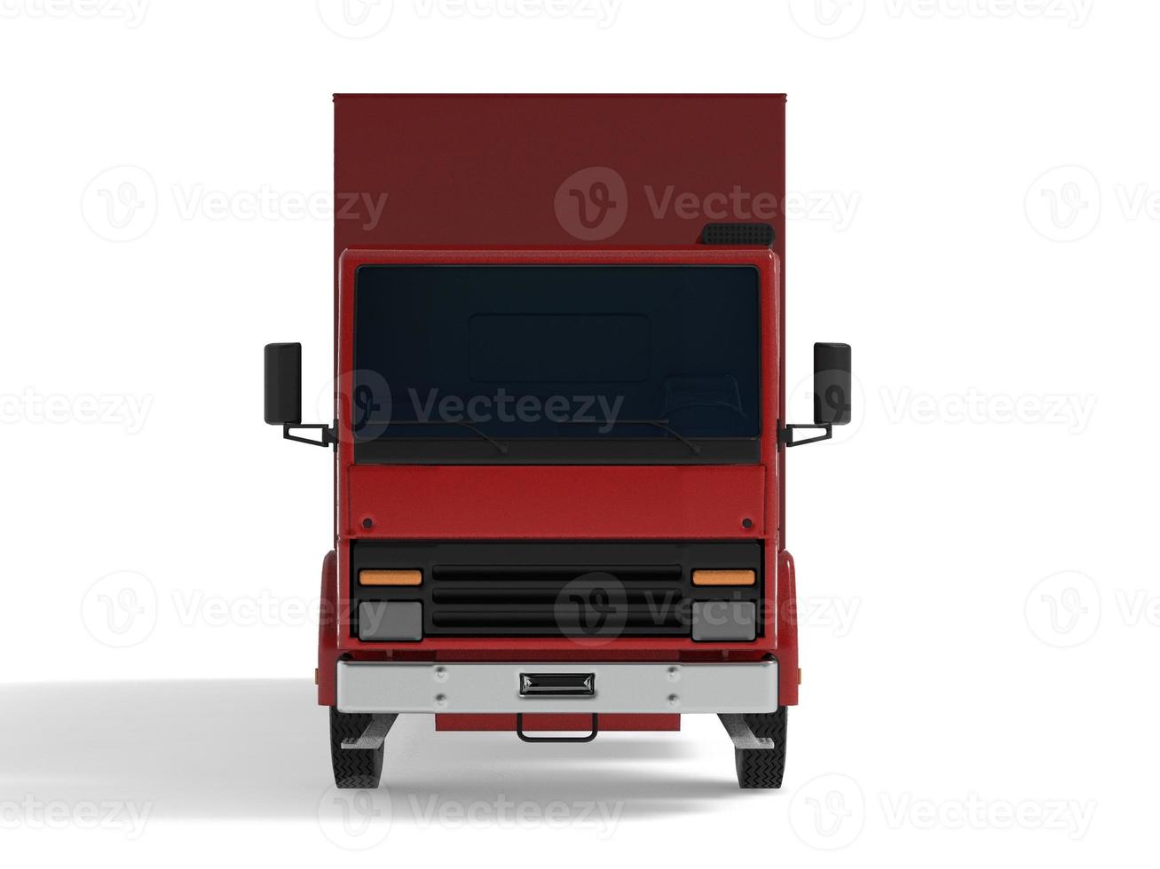 Delivery truck 3D rendering isolated on white background. photo