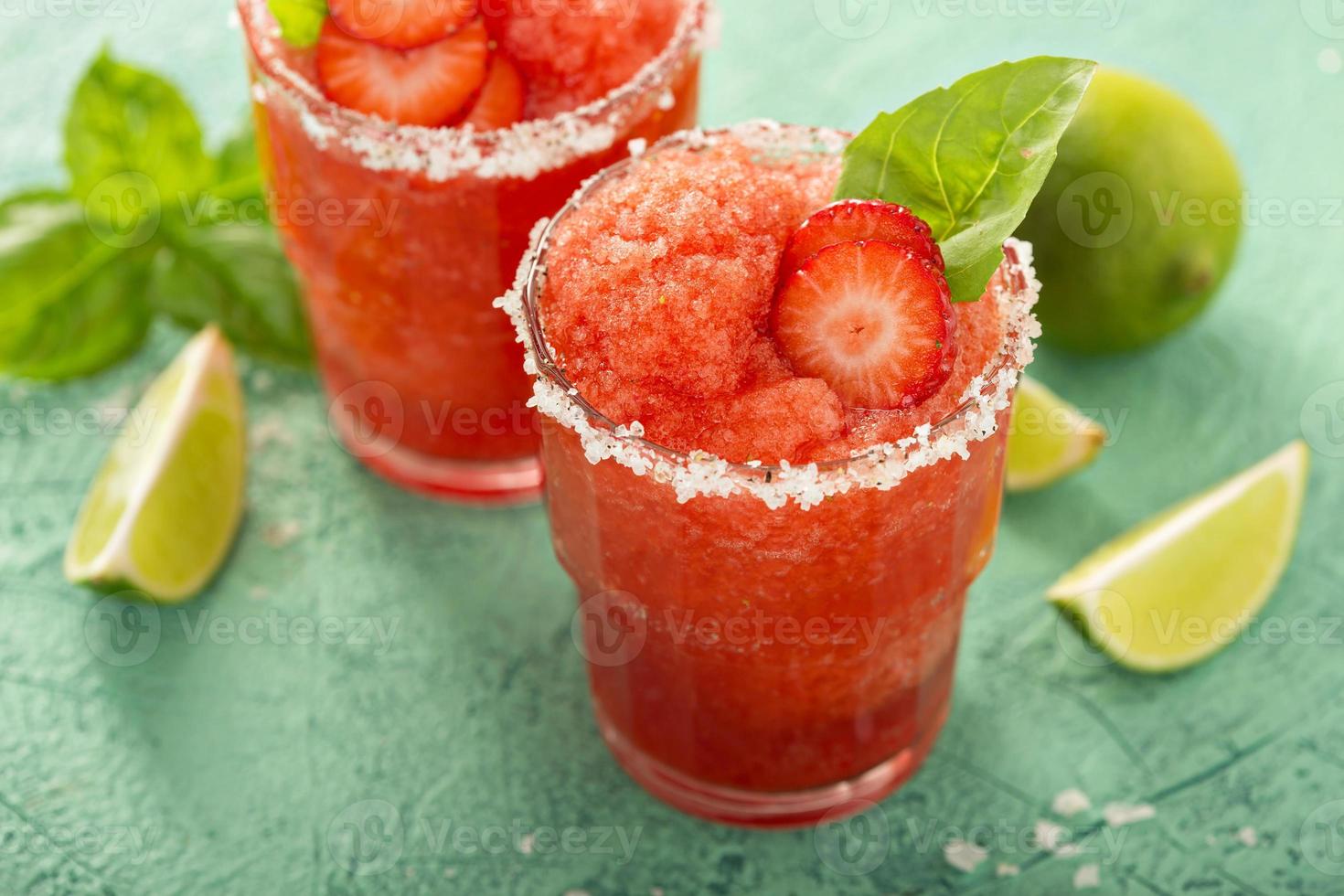 Frozen strawberry lime margarita photo