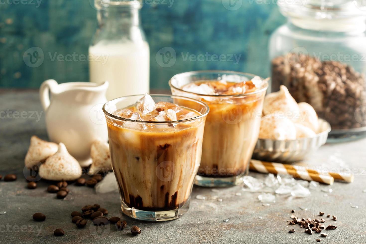 Iced coffee with milk photo
