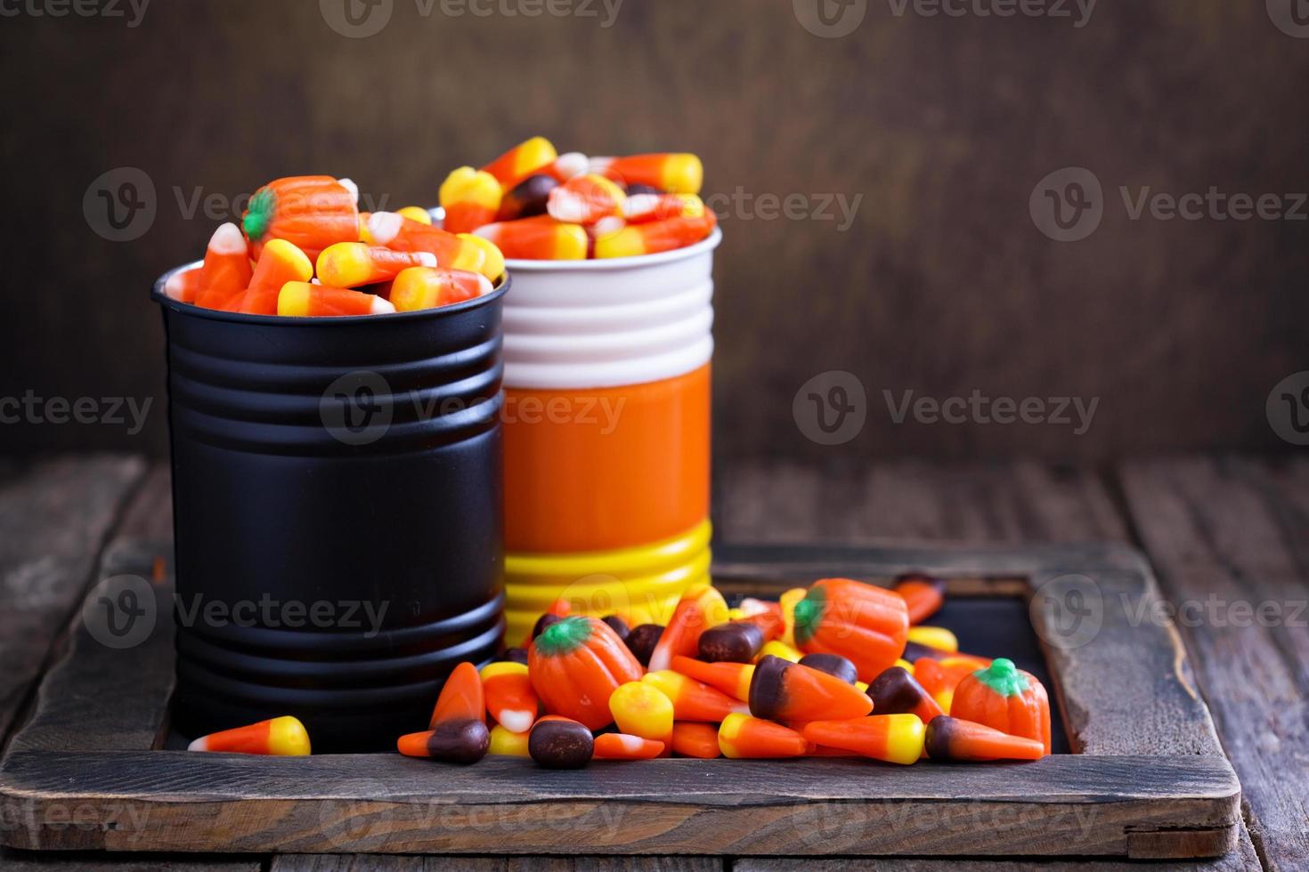 Halloween candy copy space photo