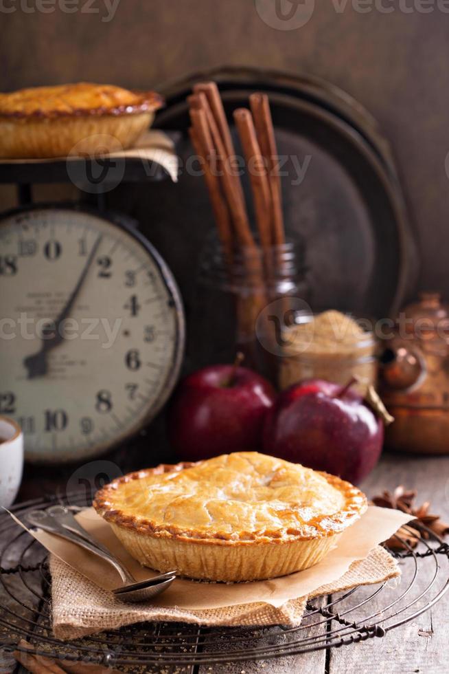 tarta de manzana con azúcar moreno y canela foto