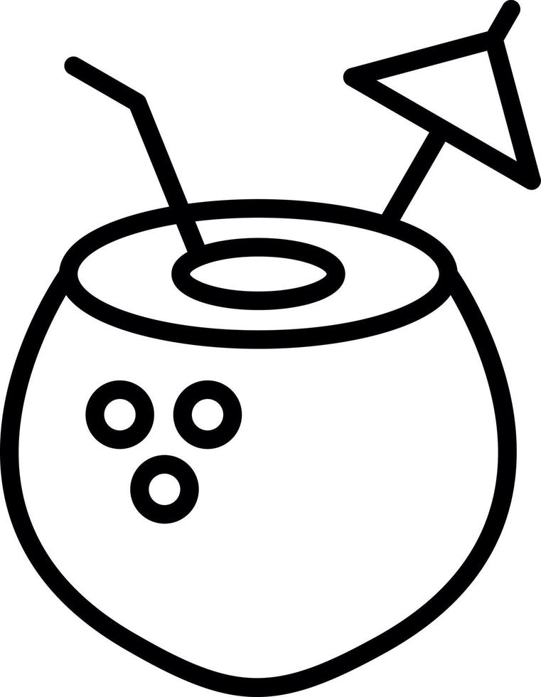 Coconut Drink Vector Icon Design