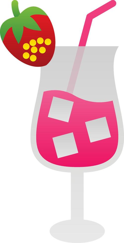 Strawberry Milk Vector Icon Design
