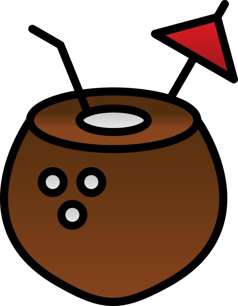 Coconut Drink Vector Icon Design