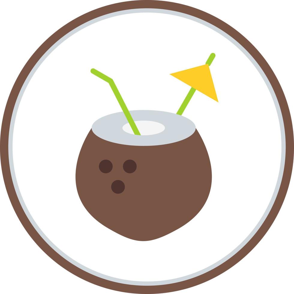 Coconut Drink Vector Icon Design