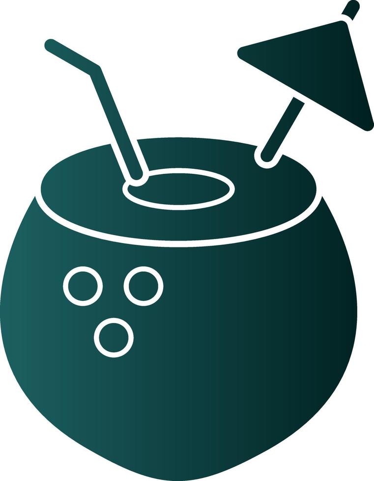 Coconut Drink Vector Icon Design