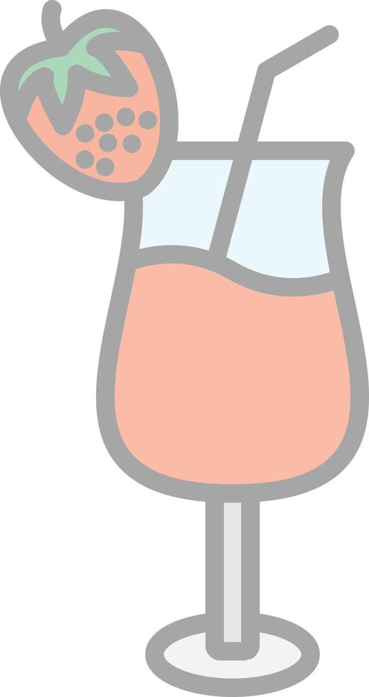 Strawberry Milk Vector Icon Design