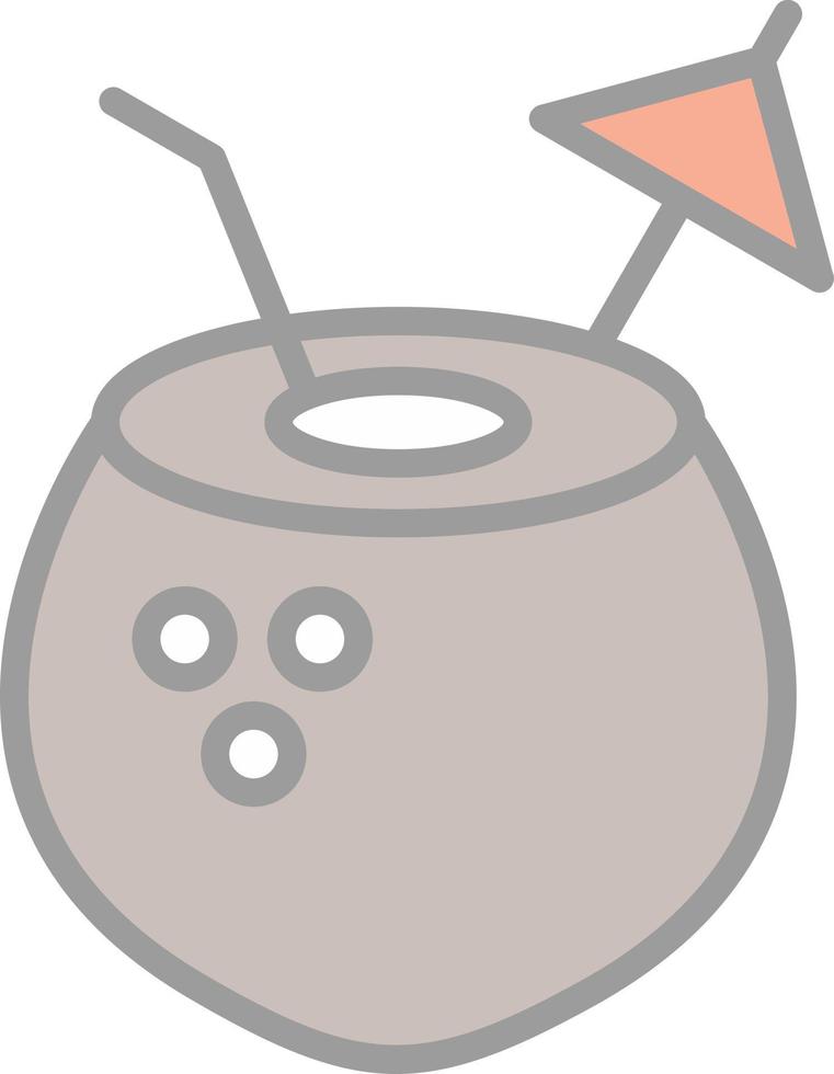 Coconut Drink Vector Icon Design