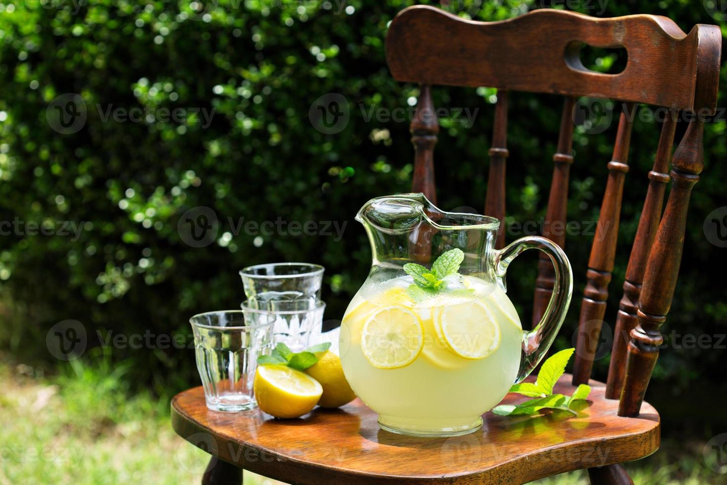 Traditional lemonade in a pitcher photo