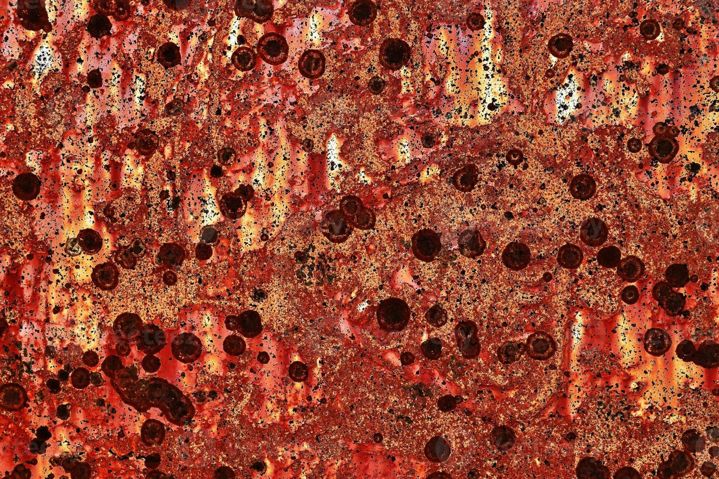 Detailed close up surface of rusty metal and steel with lots of corrosion in high resolution photo
