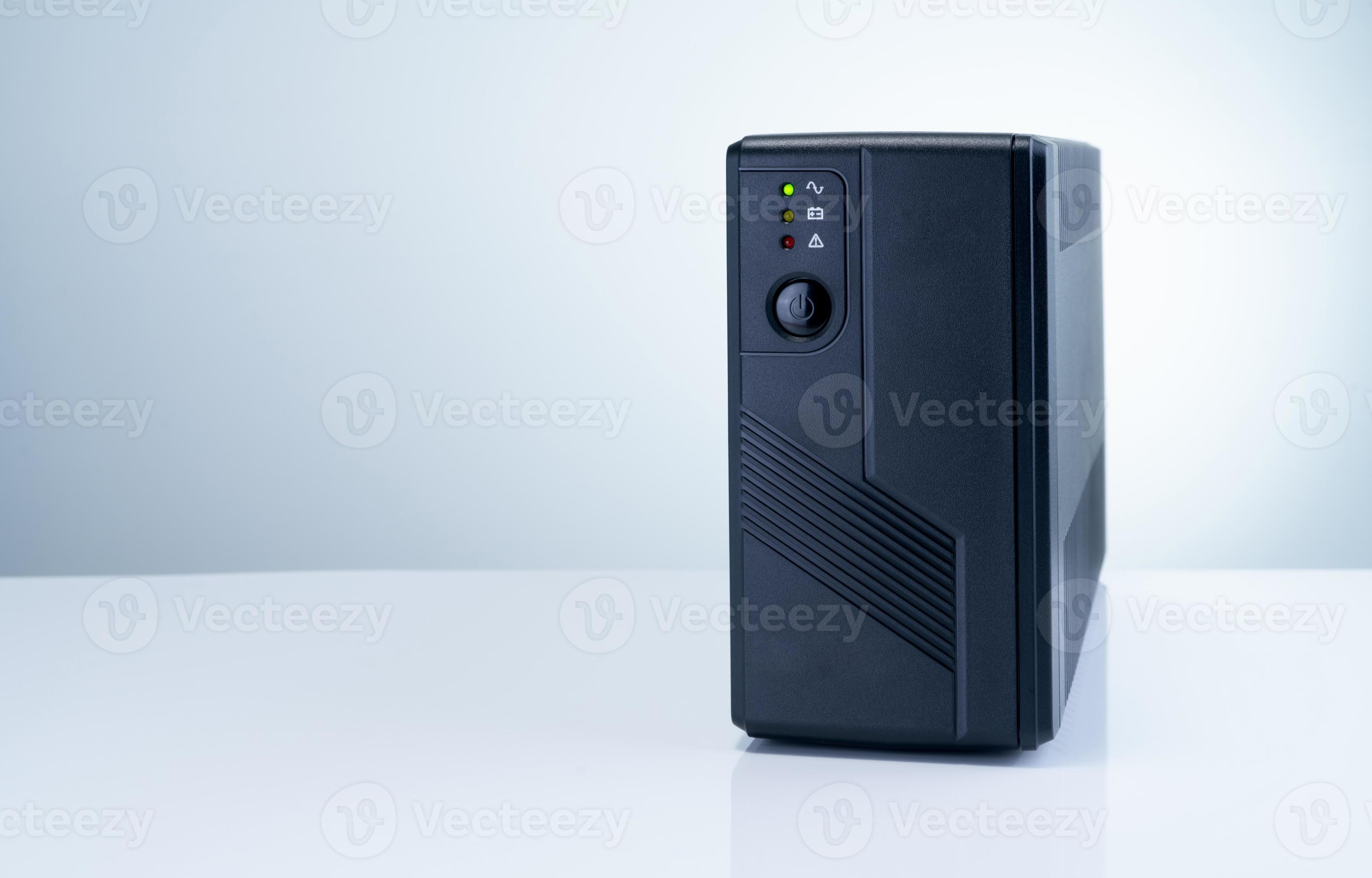 Uninterruptible power supply on white background. Backup Power UPS with