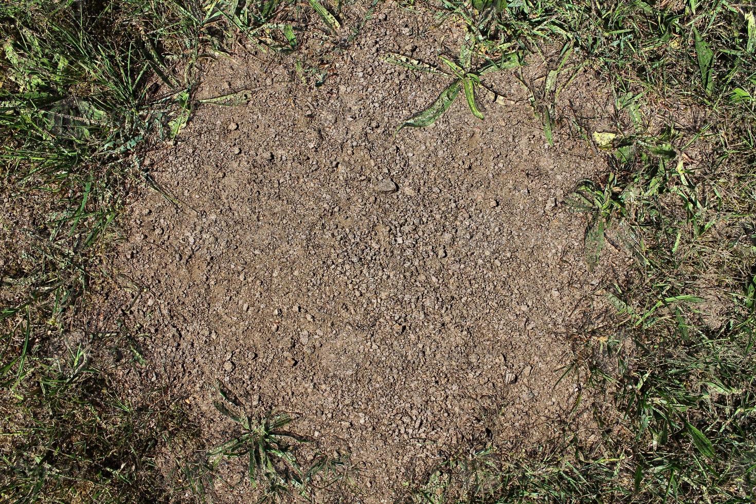 Detailed close up view on a brown sand ground texture photo