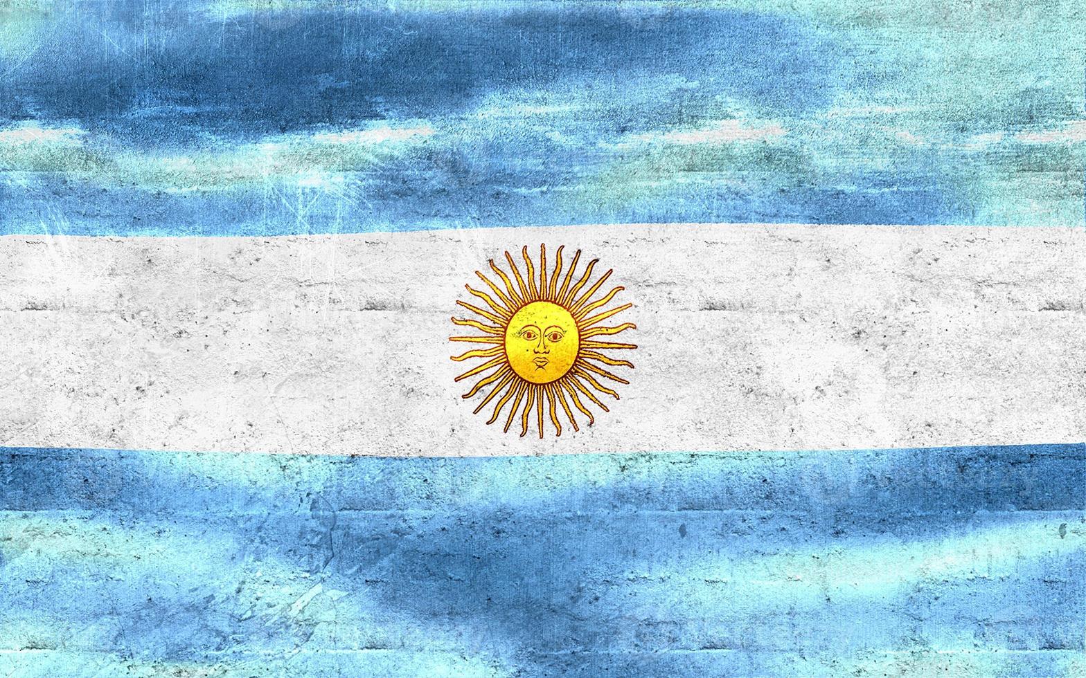 Argentina flag - realistic waving fabric flag photo