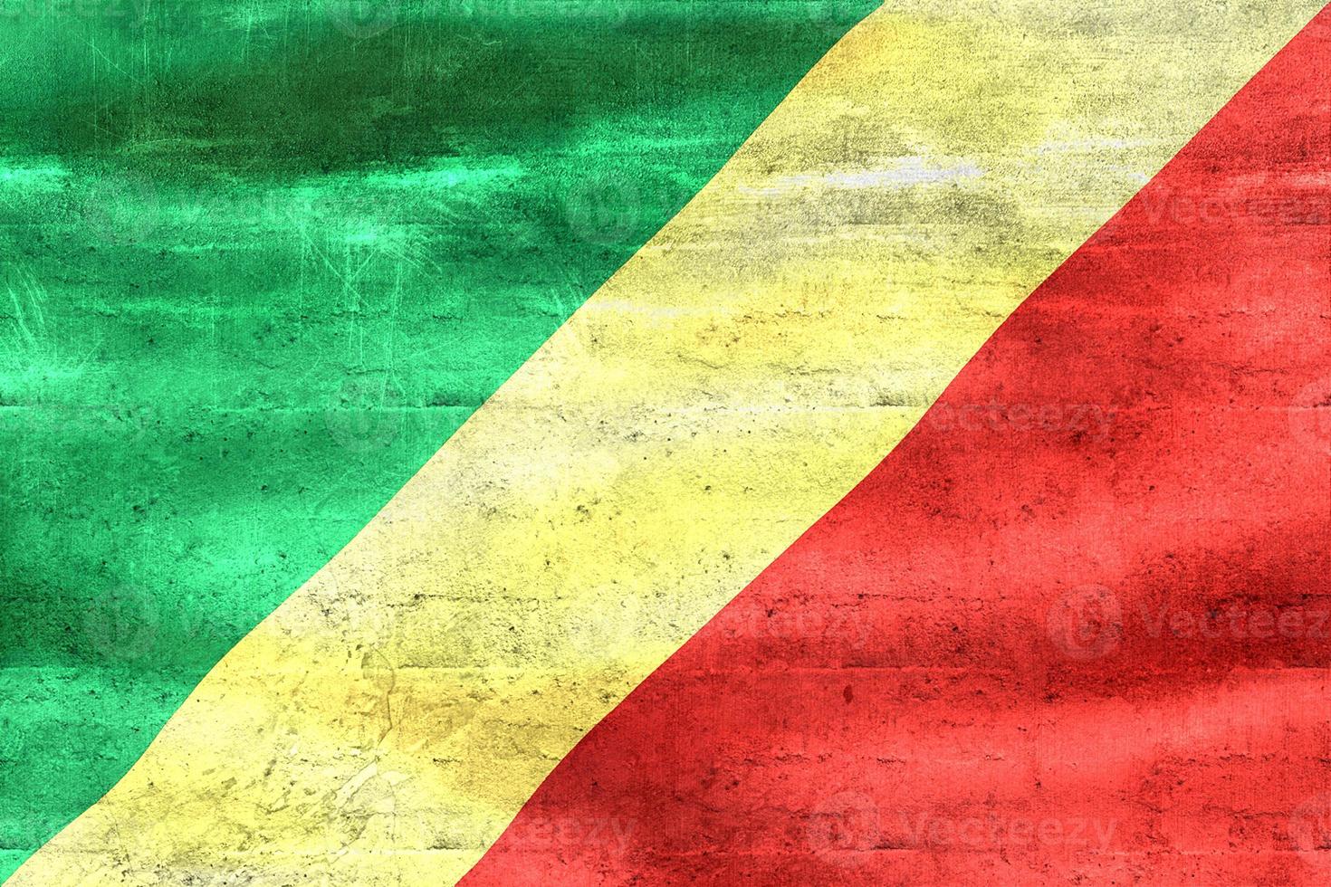 Republic of the Congo flag - realistic waving fabric flag photo