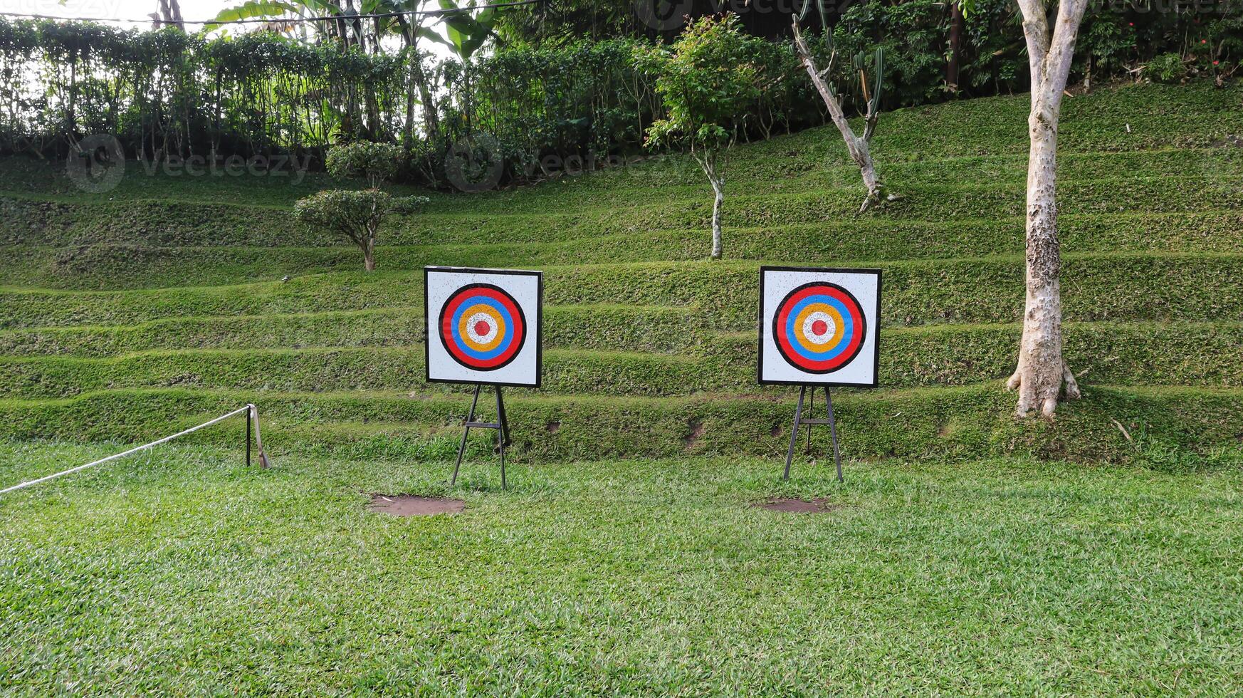 Two archery targets in the recreational park. photo