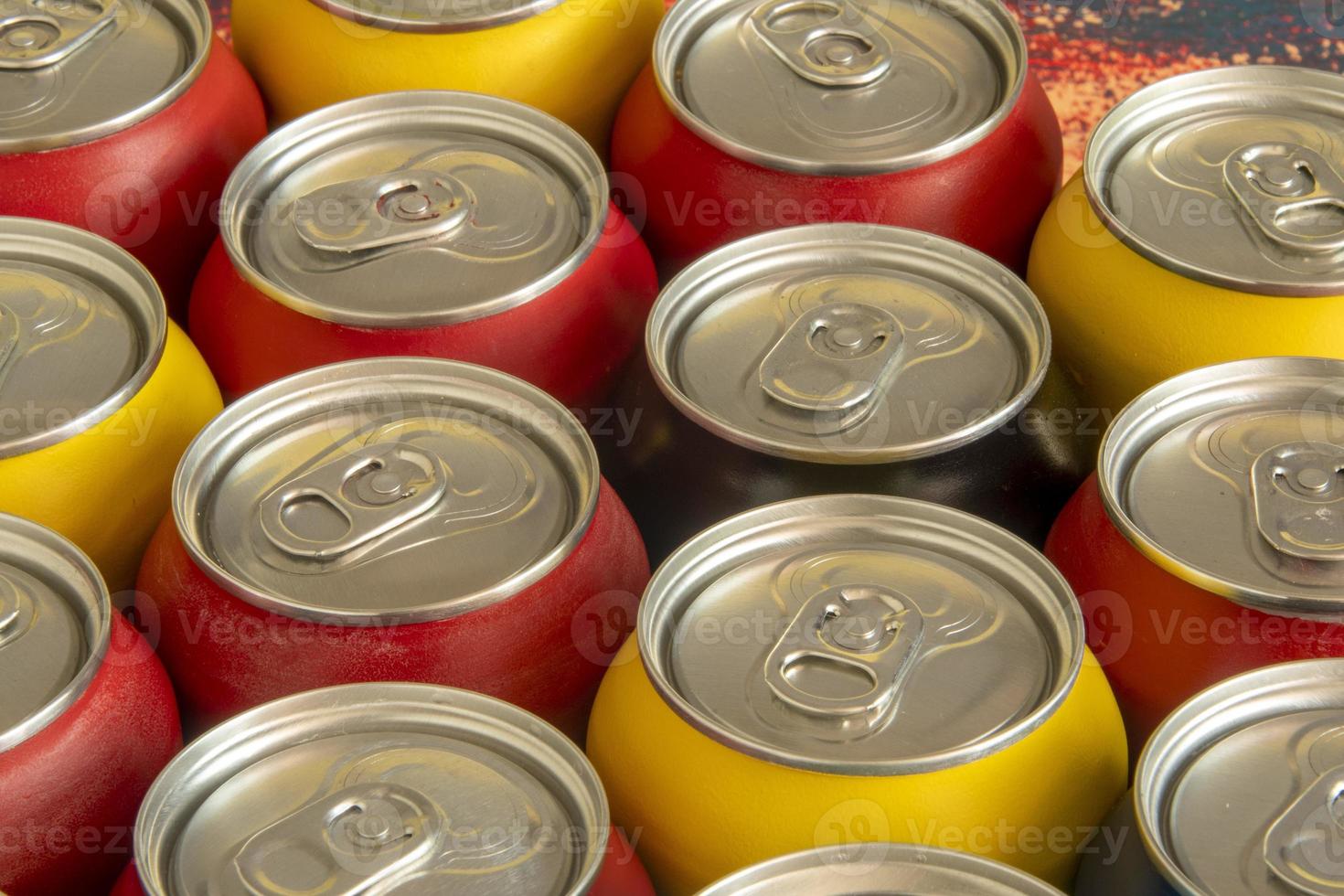 Calorie soda cans for conceptual use representing that of calorie intake photo