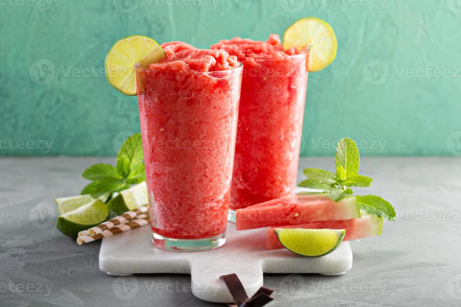 Watermelon slushie with lime photo